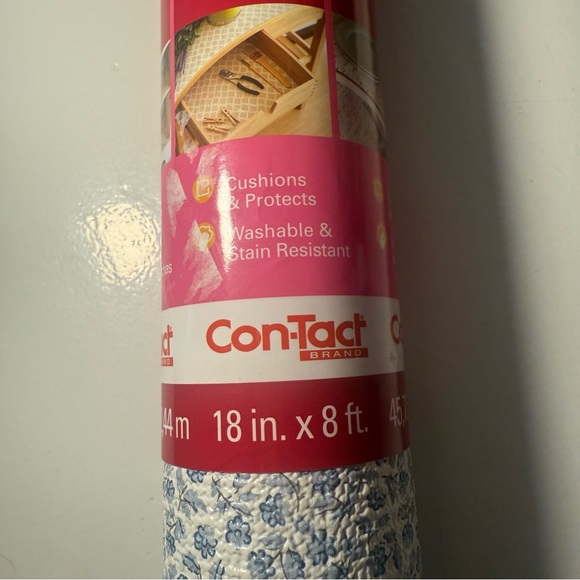 Con-tact 18 In. X 8 Ft. Blue and White Grip Prints Non-adhesive Shelf Liner NWT - Picture 3 of 5